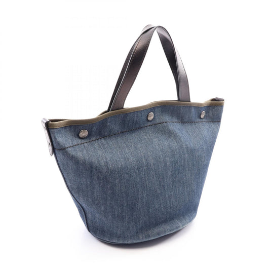 PRADA DENIM+CITY CALF 2WAY Denim Tote Bag