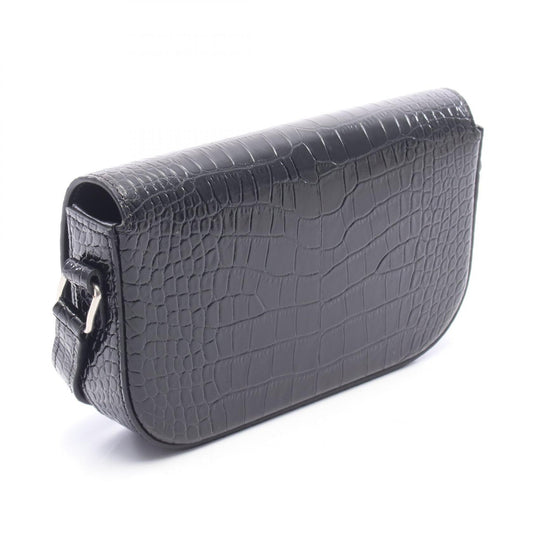 CELINE Triomphe Croc Embossed Bag Black