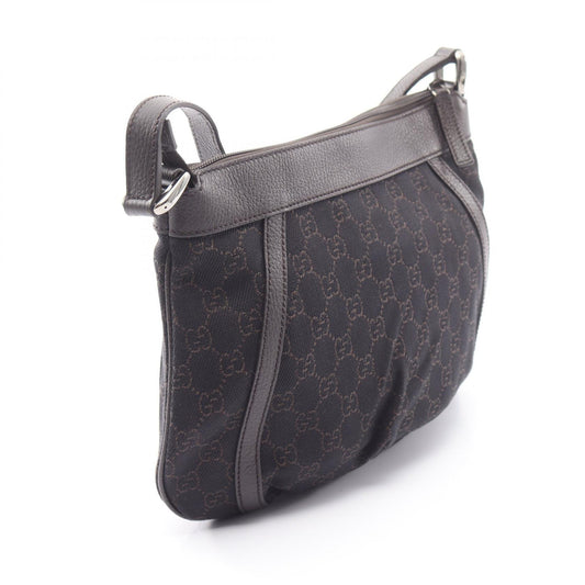 GUCCI GG Pattern Canvas Leather Bag Black