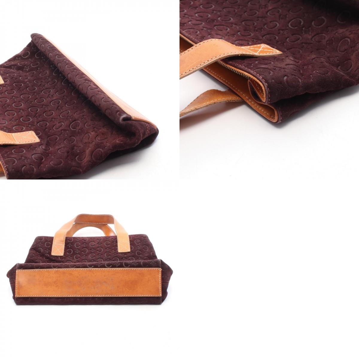 CELINE C Macadam Suede Leather Bag Red