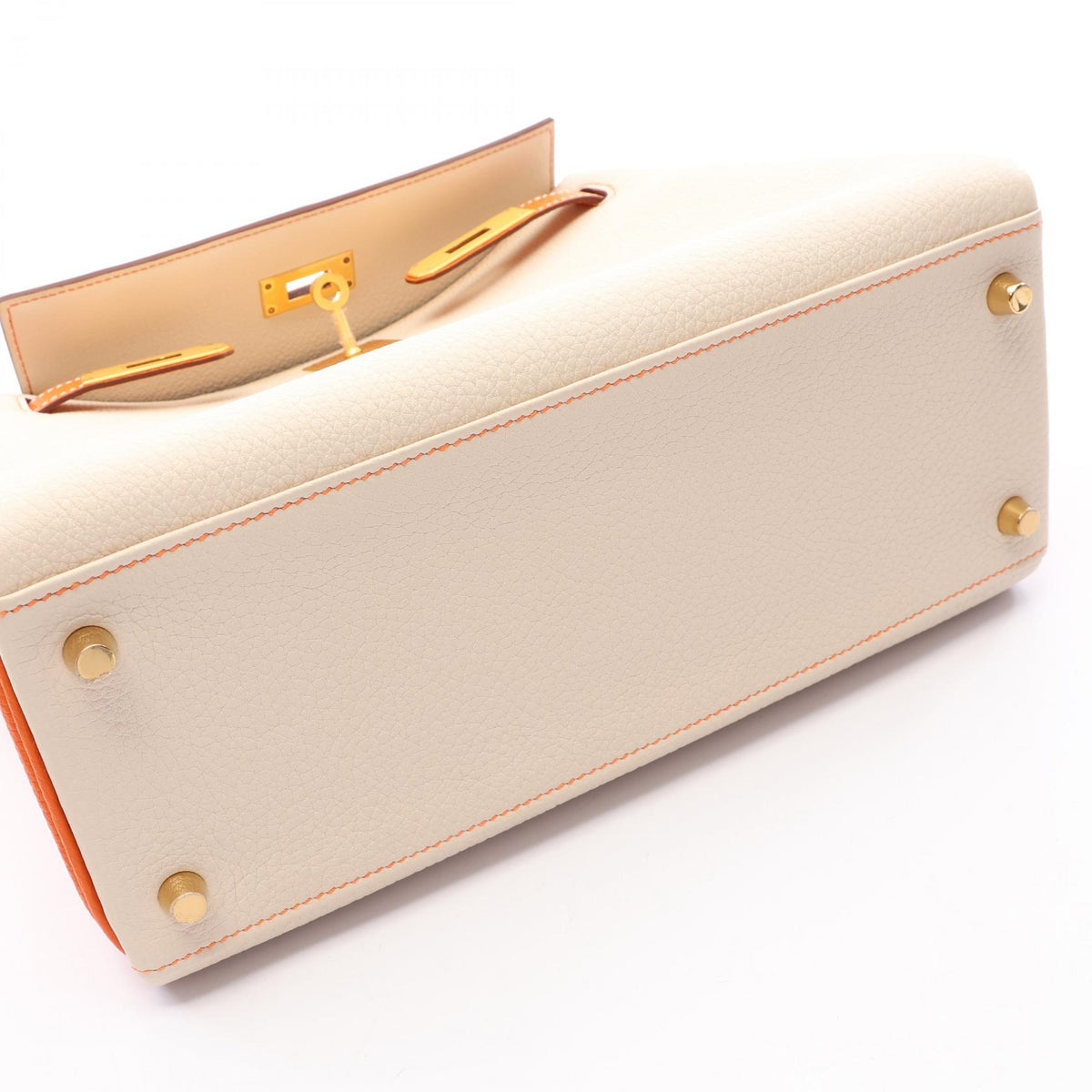 HERMES Kelly 28 Craie Togo Handle Bag