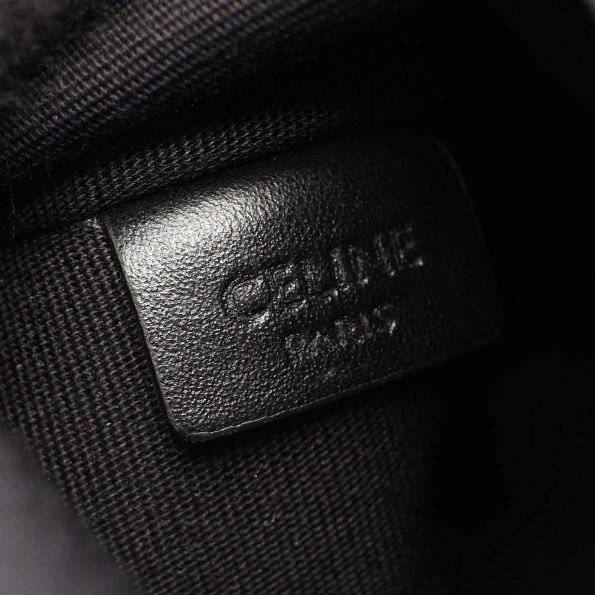 CELINE Vertical Pouch Soft Triomphe Shoulder Bag Black