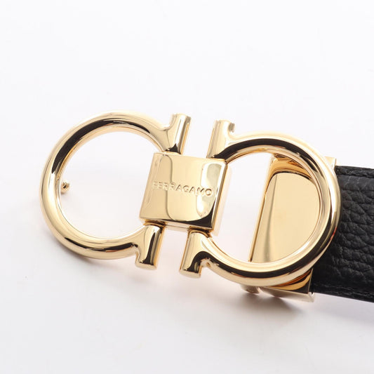 Salvatore Ferragamo Gancini Leather Belt Black Size 95