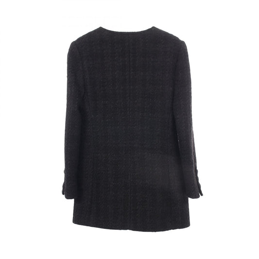 GUCCI Interlocking G Button Tweed Collarless Jacket Size 38