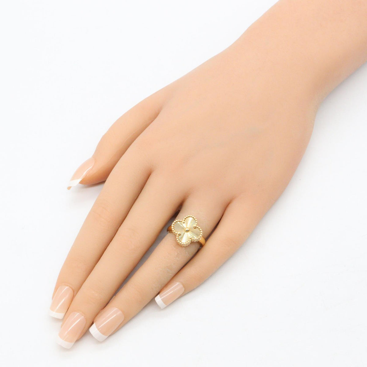 Van Cleef & Arpels Vintage Alhambra Guilloche Ring Size JP 7