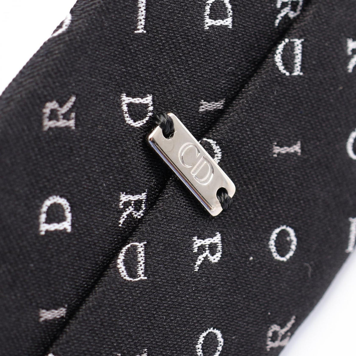 Dior Logo Patterned Silk Tie Black/White/Gray