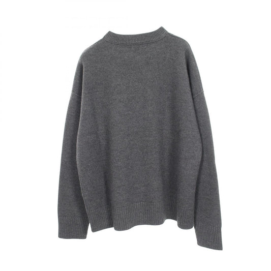 AMI de Coeur Heart Logo Wool Sweater Gray Size L