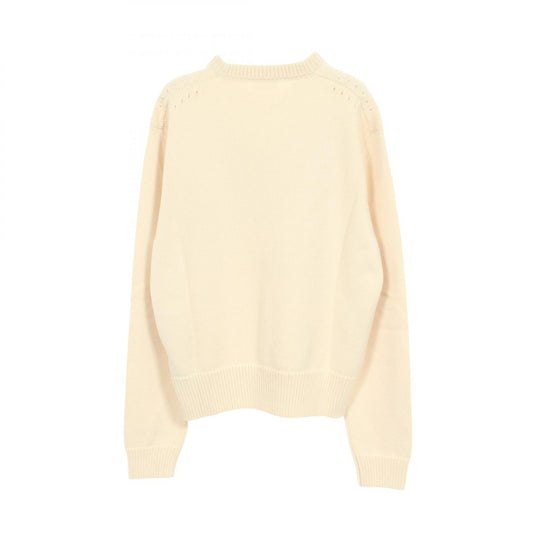 CELINE Logo Crewneck Cashmere Sweater Beige Size L