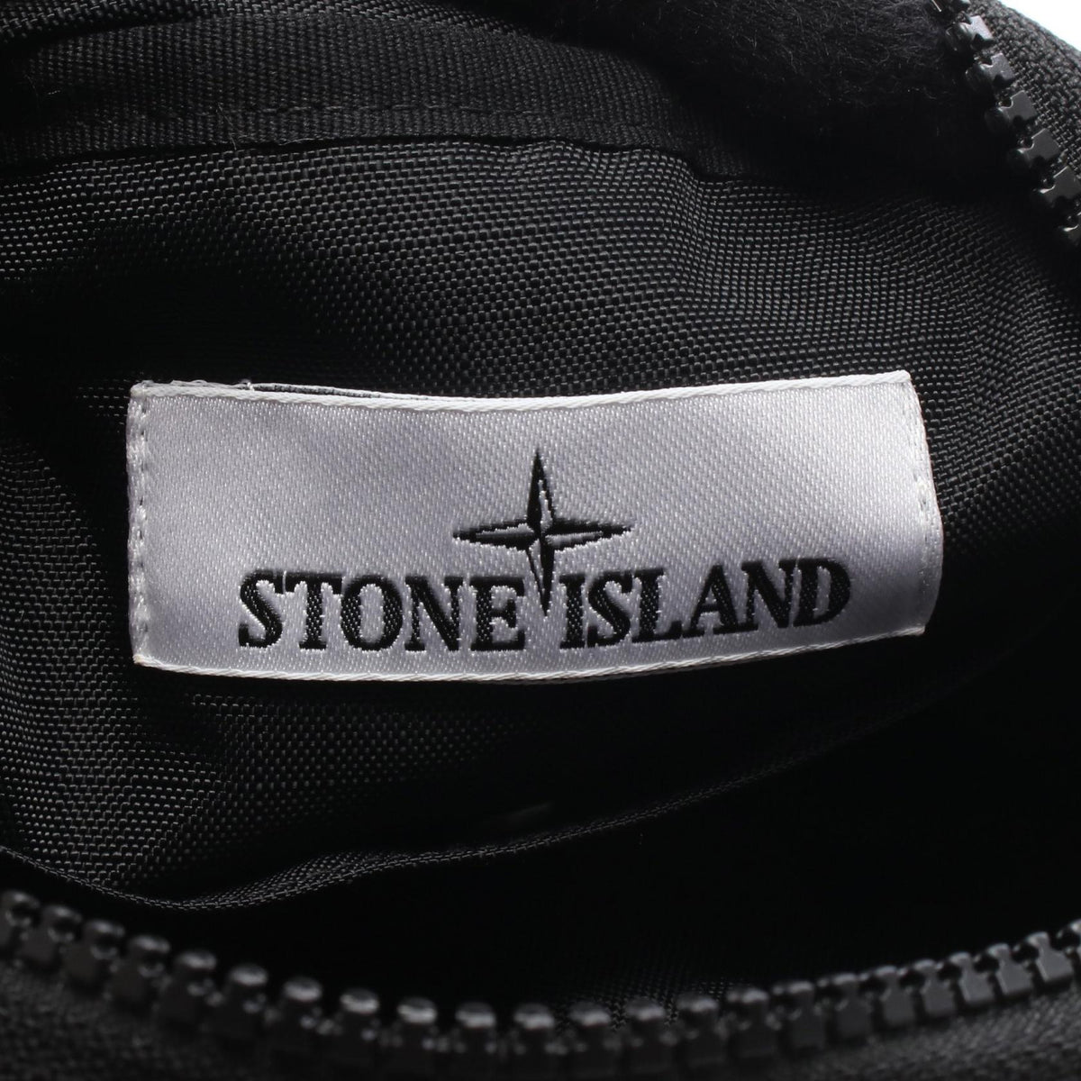 STONE ISLAND Black Logo Patch Nylon Shoulder Bag