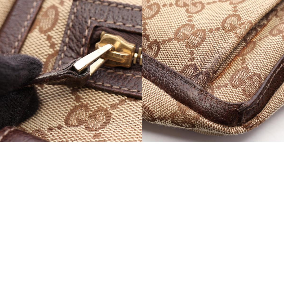 GUCCI Abbey GG Canvas Leather Bag Beige