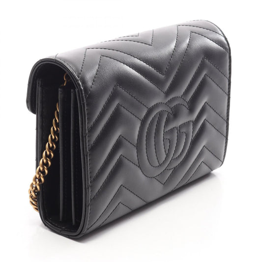 GUCCI GG Marmont Leather Bag Black
