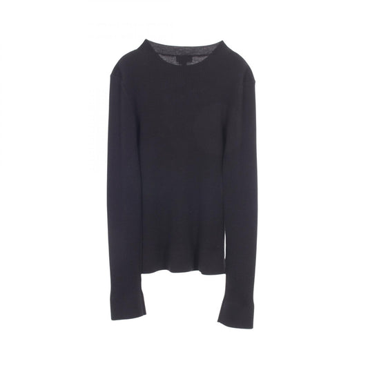 CHANEL Coco Mark Ribbon Rib Knit Sweater Size 40