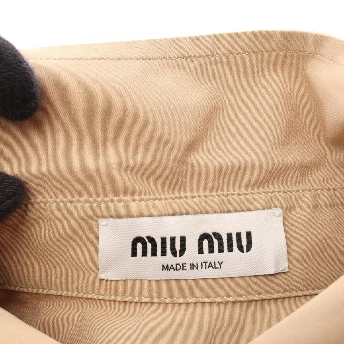 Miu Miu Logo Cotton Long Sleeve Top Size 36