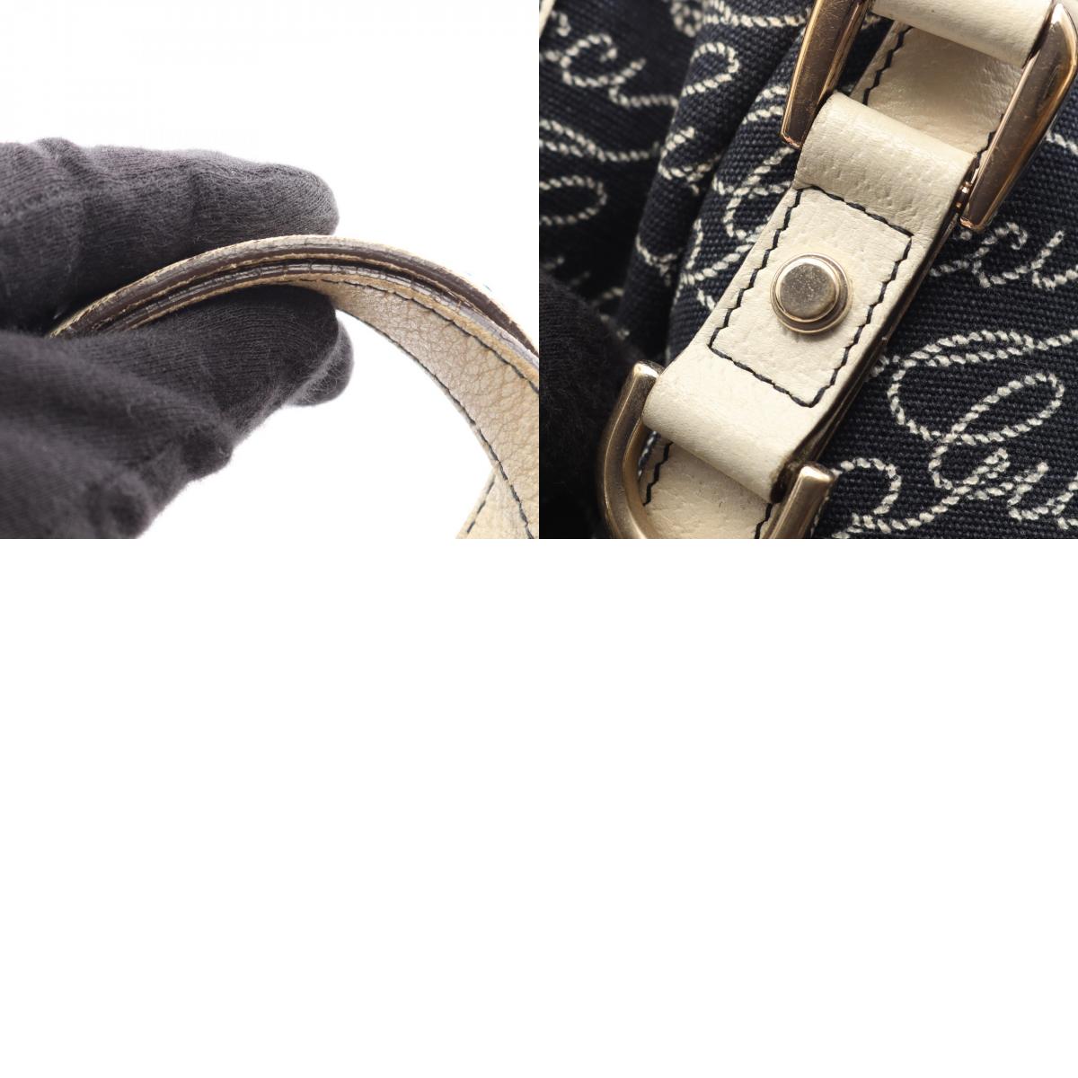 GUCCI Abbey Canvas Leather Bag Navy