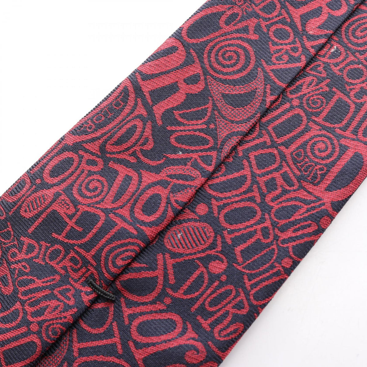 Dior x Shawn Stussy All-Over Logo Silk Tie Navy