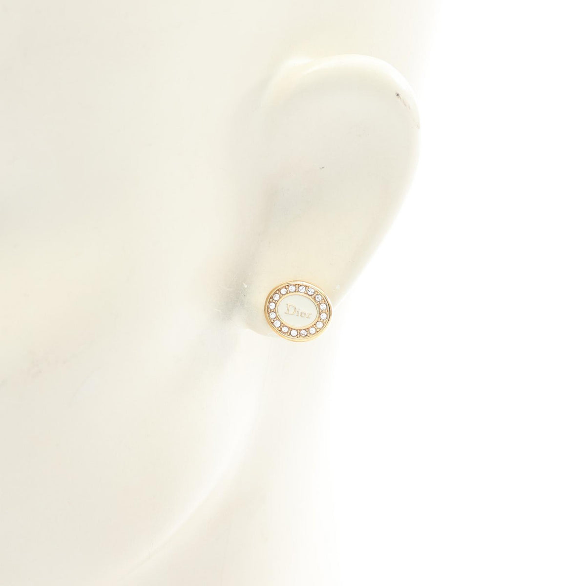 Dior Core Gold Plated Rhinestone Earrings