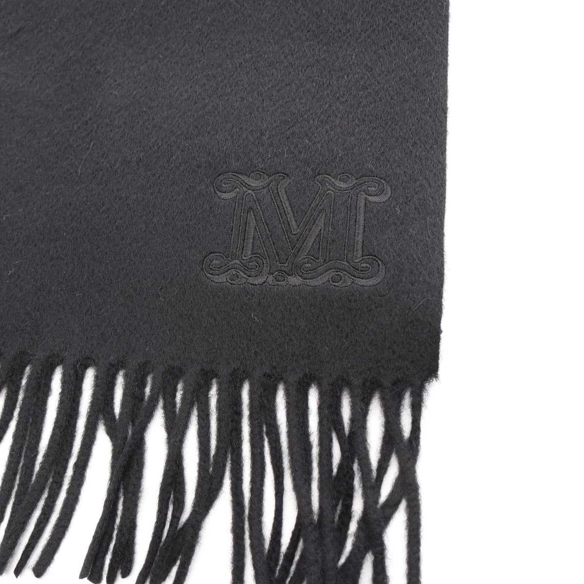 MAX MARA Monogram Cashmere Scarf Black