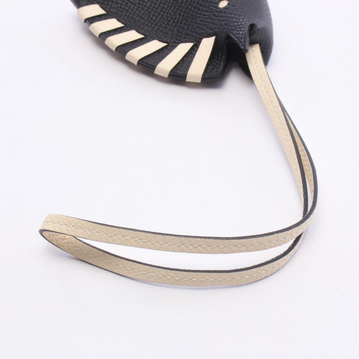HERMES Cheval Tresse Cle Veau Charm Black
