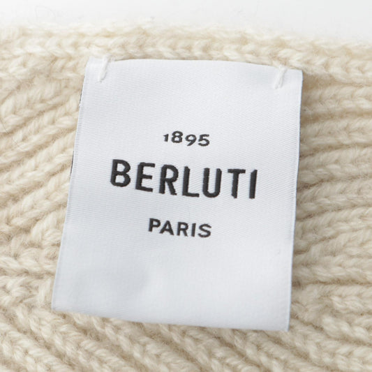 Berluti Herringbone Cashmere Scarf Beige