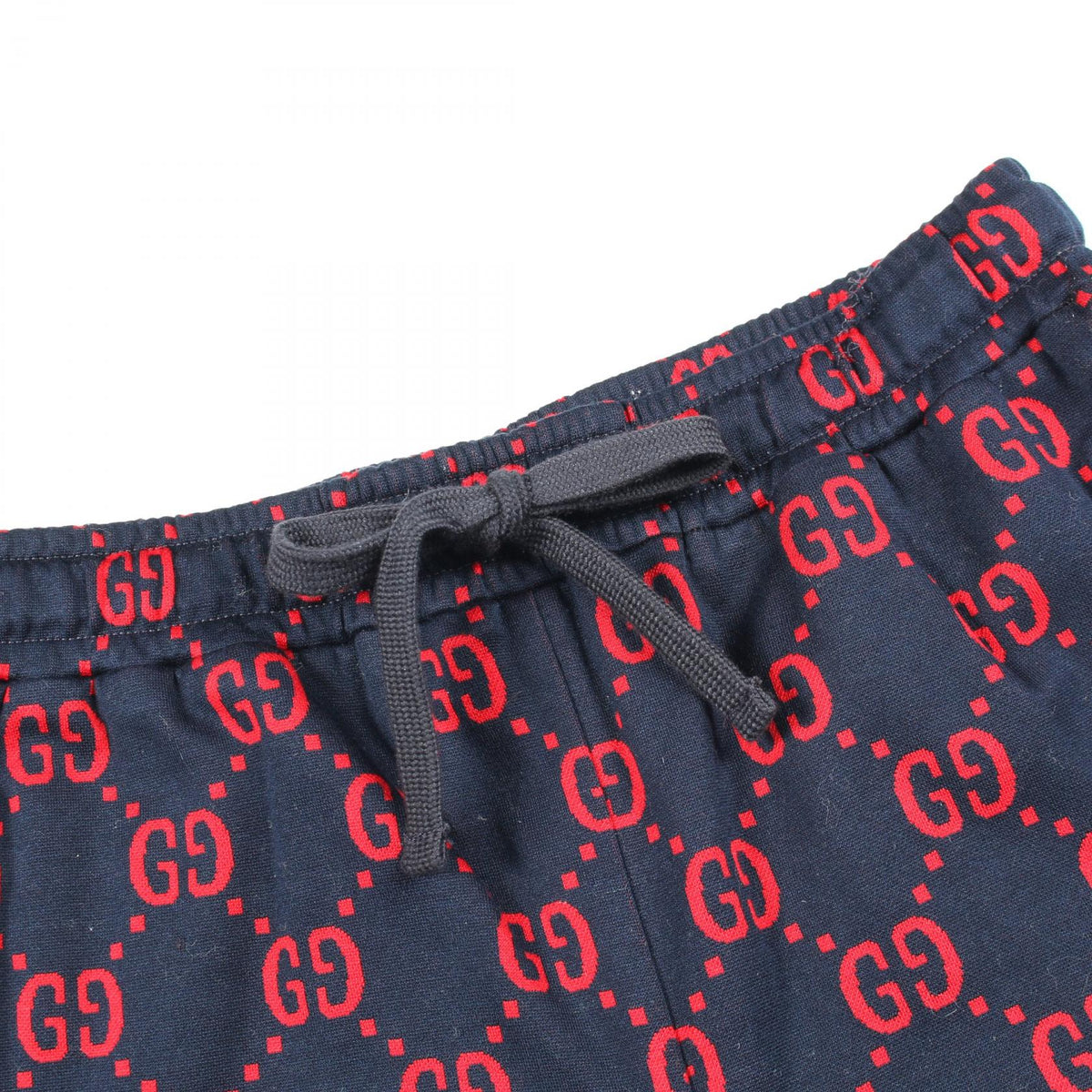 GUCCI Cotton Navy Red Jumbo GG Pants Size XS