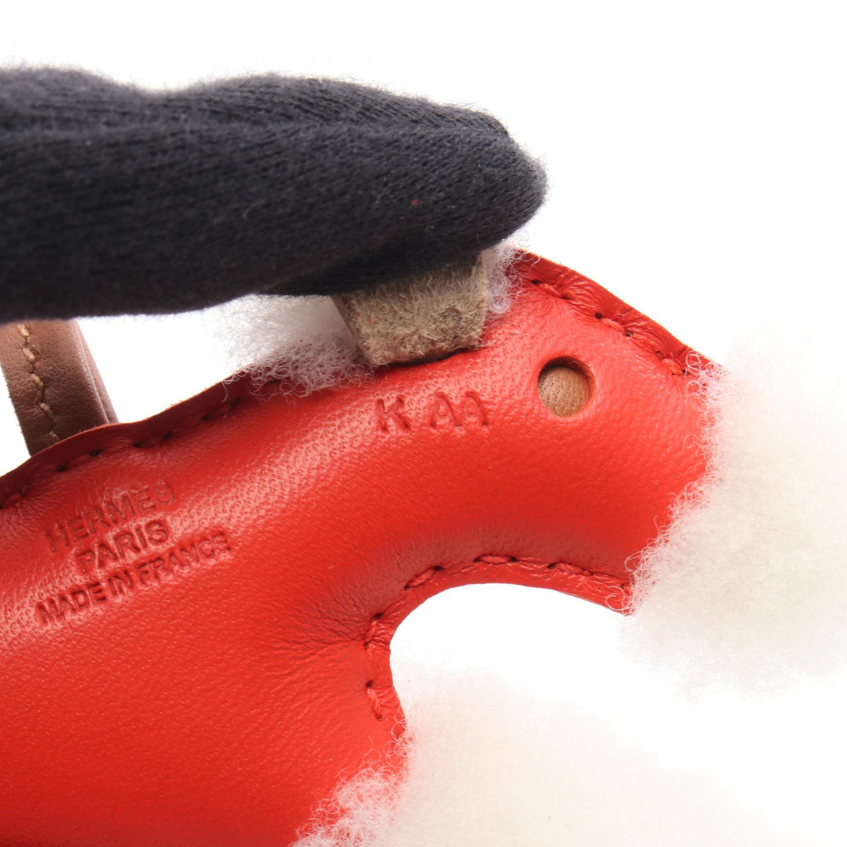 HERMES Buddy Charm Red Agneau Milo Mouton