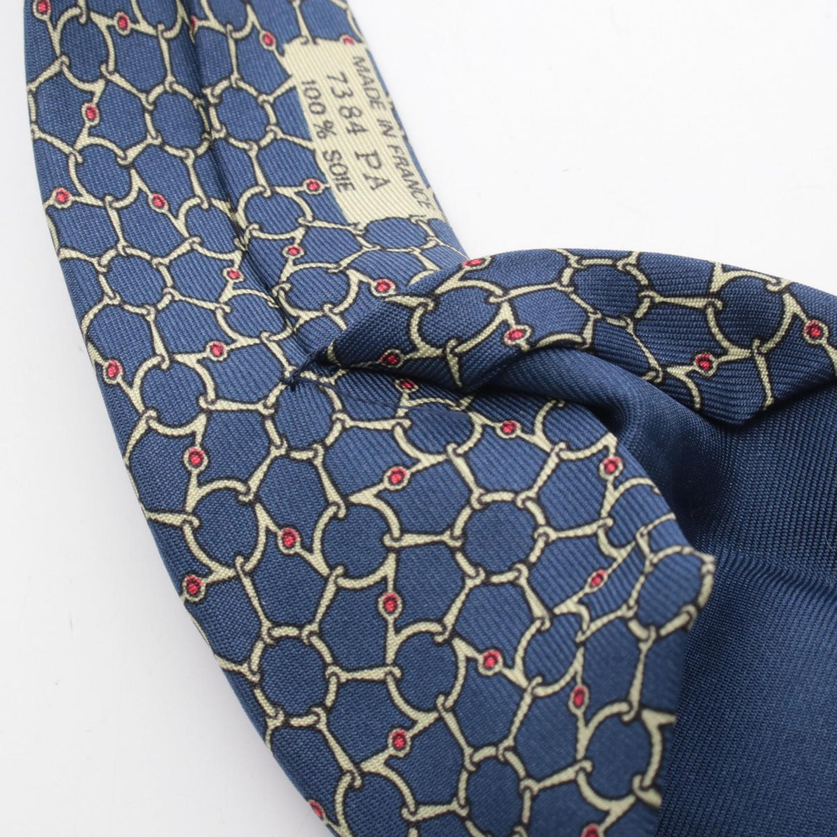 HERMES Navy Silk Tie