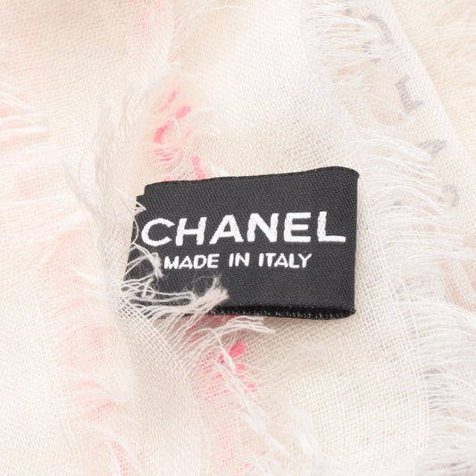 CHANEL Text Silk Cashmere Scarf