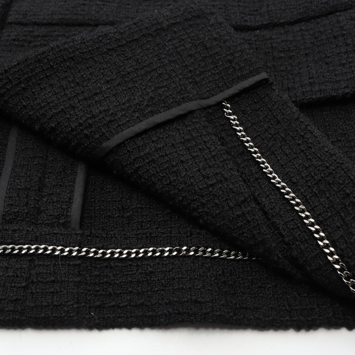 CHANEL Wool Blazer Black Size 36