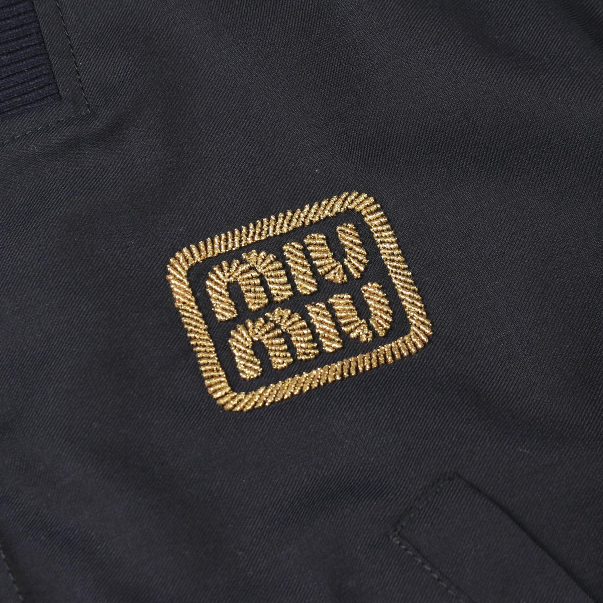 Miu Miu Logo Embroidered Cropped Wool Blouson Size 38