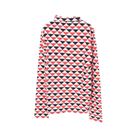 PRADA Geometric Stretch Nylon T-Shirt White Size L