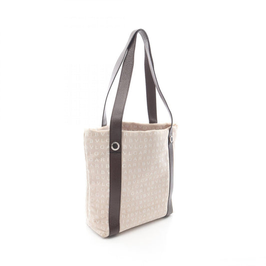 BVLGARI Logomania Canvas Leather - Beige Tote
