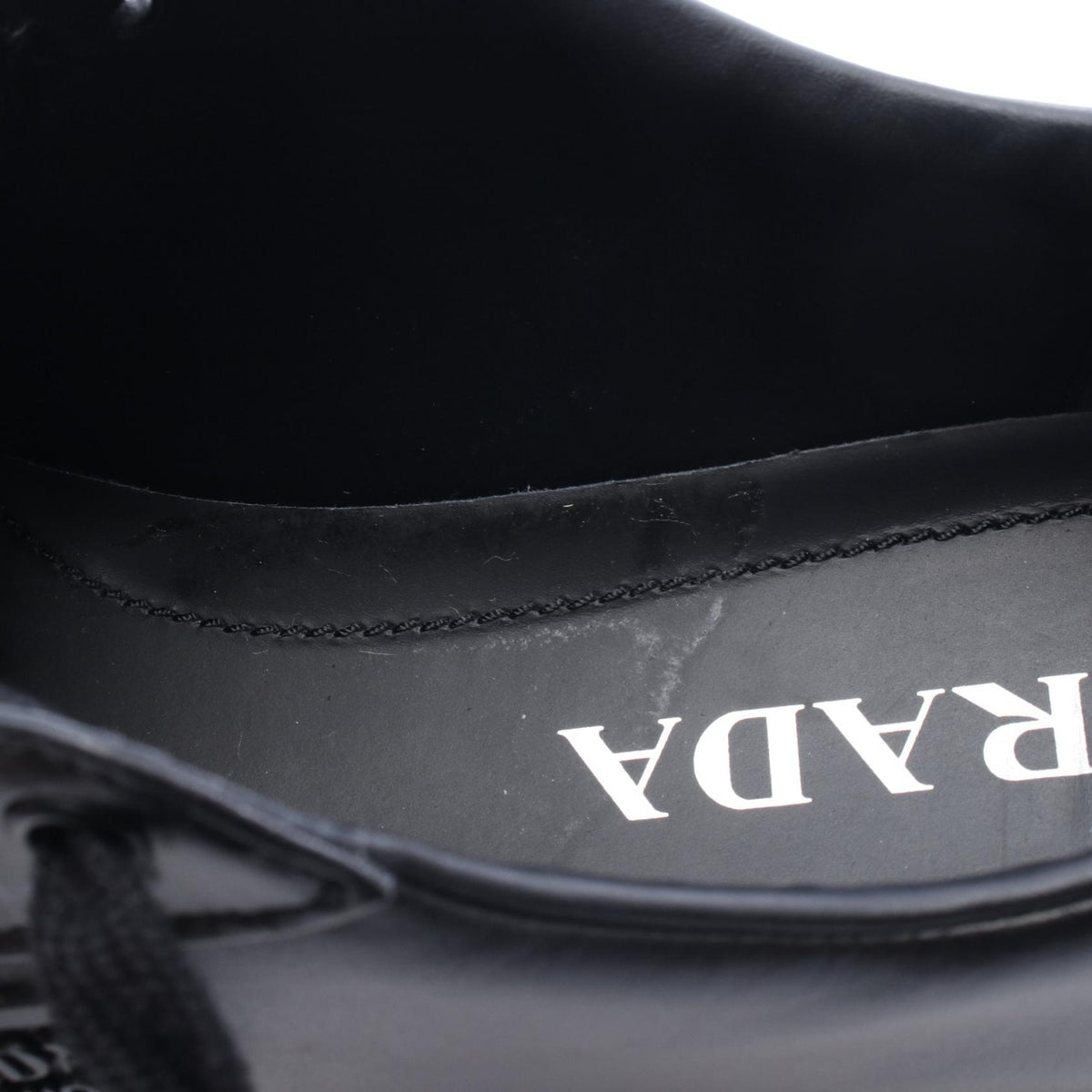 PRADA Triangle Logo Leather Sneakers Size 37.5