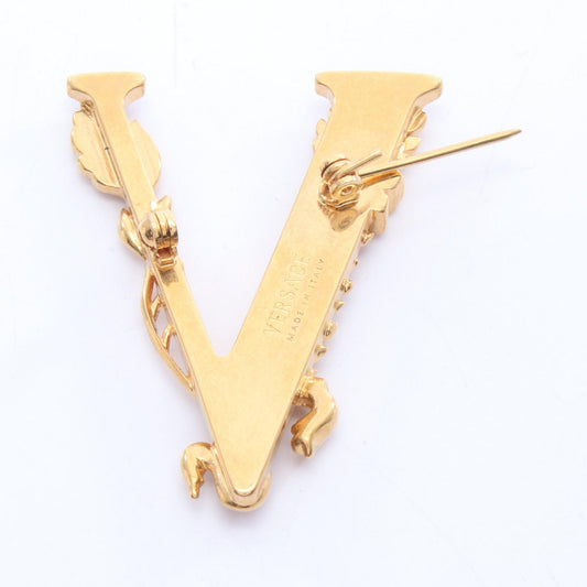 VERSACE Gold Plated Rhinestone Brooch
