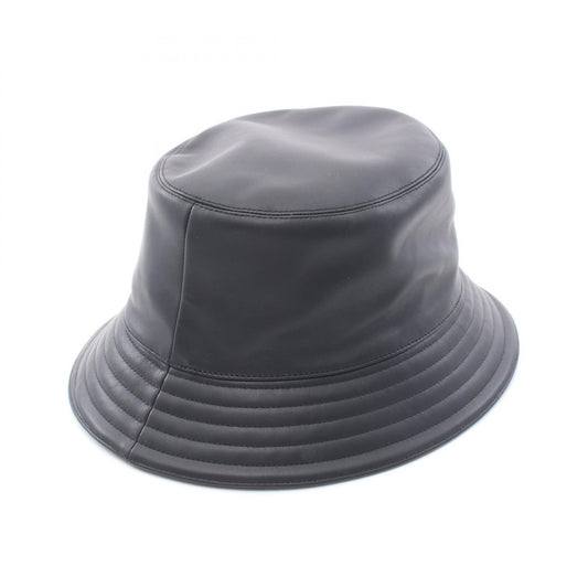HERMES Kairos Lizard Lamb Leather Hat Black Size 59
