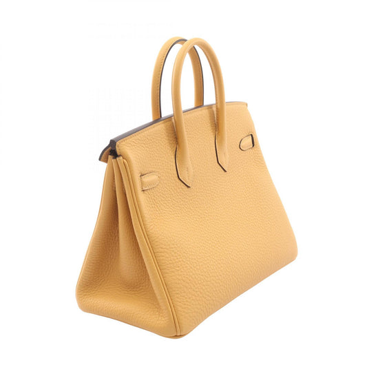 HERMES Birkin 25 Paille Togo Bag Yellow