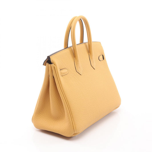 HERMES Birkin 25 Paille Togo Bag Yellow