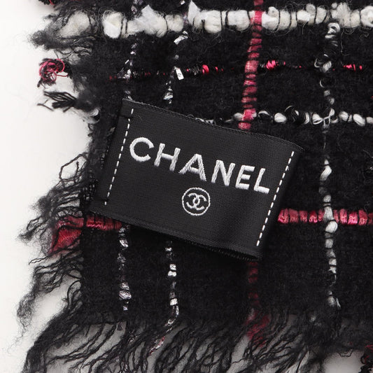 CHANEL Coco Mark Tweed Wool - Black Stole