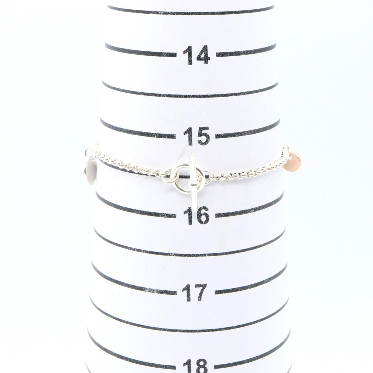 HERMES Ex-Libris Silver 925 Bracelet Gold