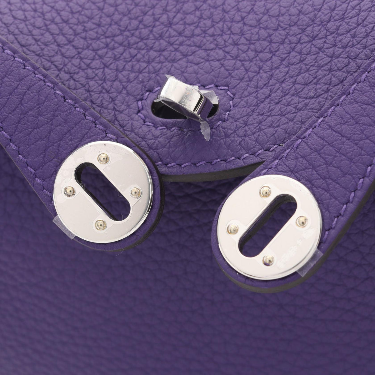 HERMES Lindy Mini Taurillon Bag Purple