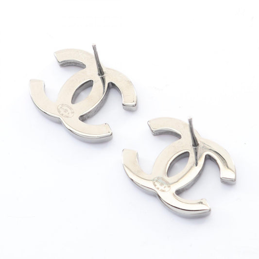 CHANEL Coco Mark B17K Earrings Silver