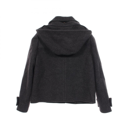 Miu Miu Short Wool Duffle Coat Gray Size 38