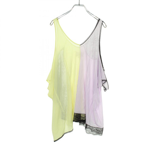 Maison Margiela Lace Panel Docking Tank Top Yellow Size 36
