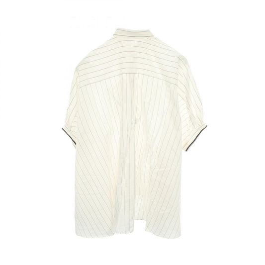 Brunello Cucinelli Stripe Short Sleeve Cotton Shirt Size S
