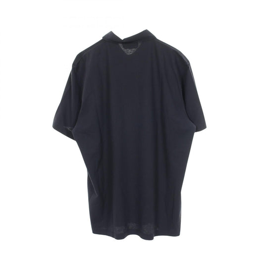 HERMES Short Sleeve Cotton Polo Blue Size L