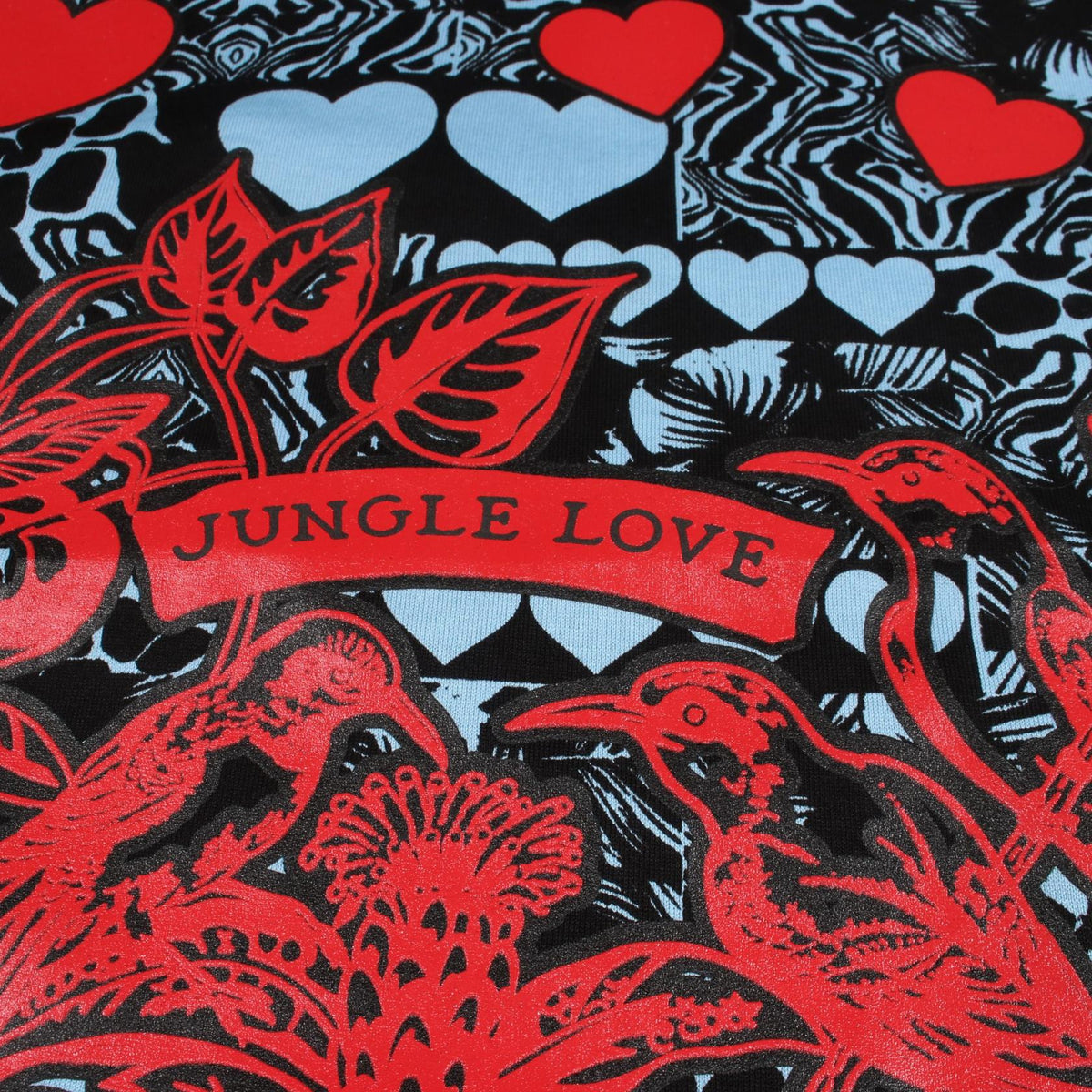 HERMES Jungle Love Print Cotton T-Shirt Blue Size 42