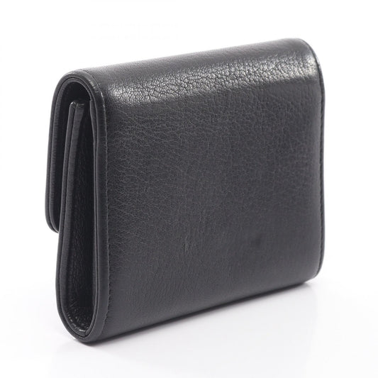 CHANEL Coco Mark Leather Coin Case Black