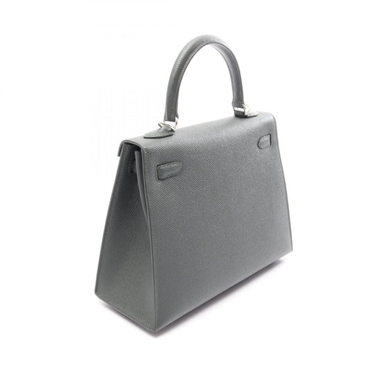 HERMES Kelly 25 Vert Mangrove Handle Bag