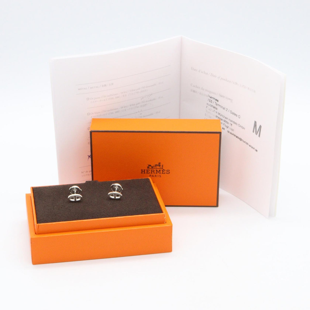 HERMES Chaine d'Ancre 925 Silver Earrings
