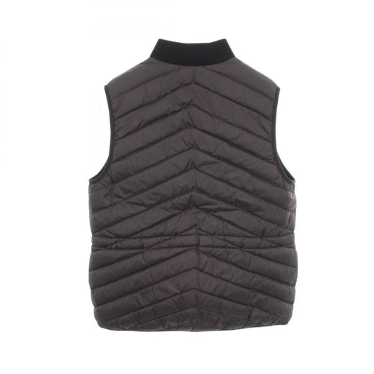 HERMES Rubber Logo Quilted Down Vest Black Size 42