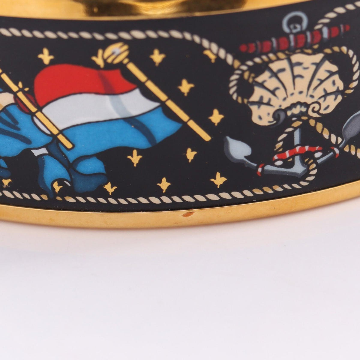 HERMES Email GM Gold Plated Enamel Bangle